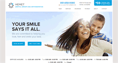 Desktop Screenshot of hemetdental.com